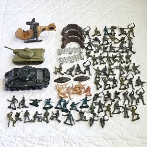 Sherman M3A4 Tank Ray American, WW2 Tank, Tan Camo Helicopter, 70+ Toy Soldiers